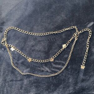 Silver Chain Belt with Butterfly Charms